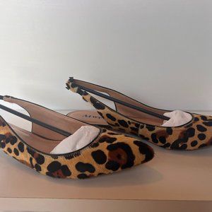 Atwell Tundra Leopard Hair Calf Slingback 10M (Approx 0.5" heel)